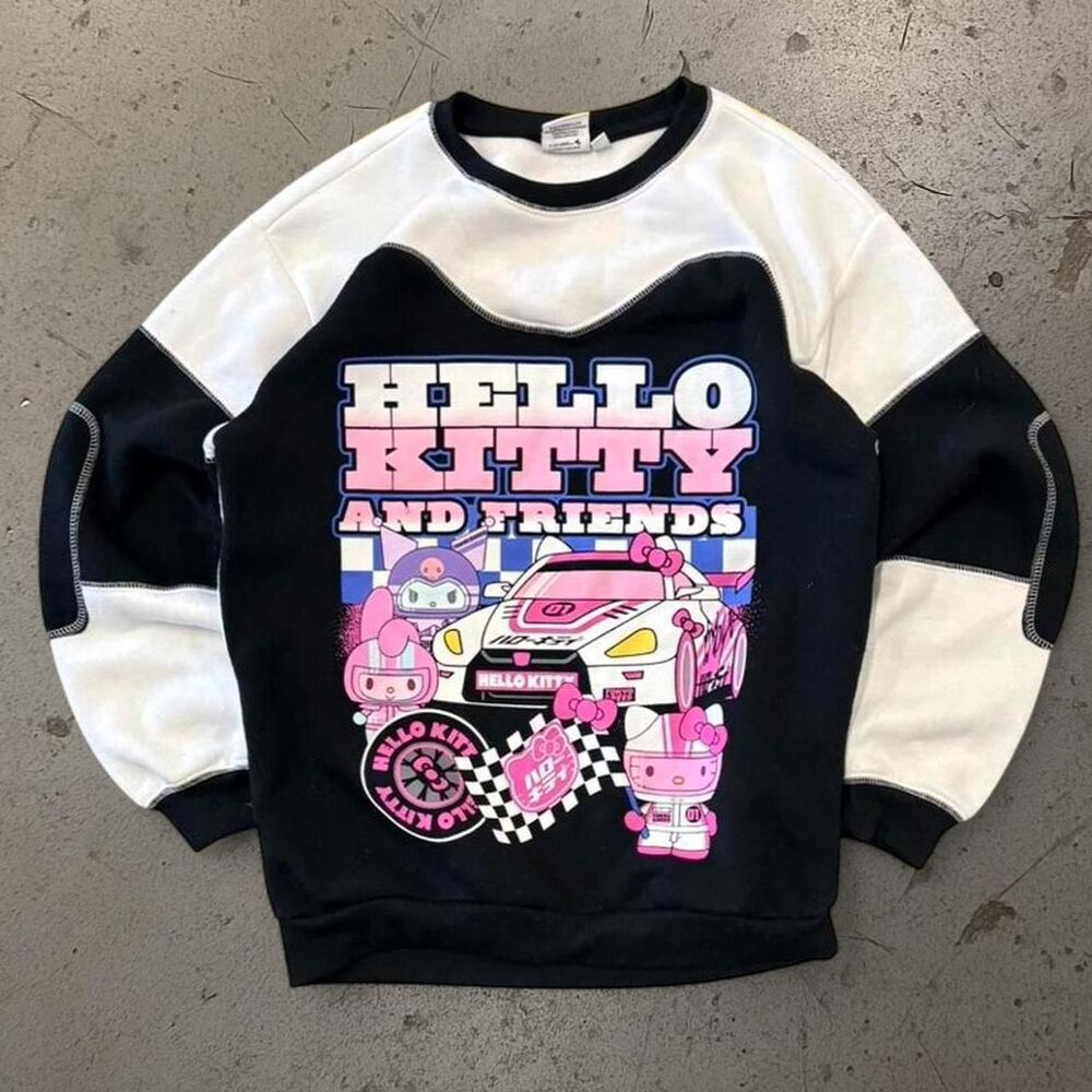 Womens Hello Kitty Racing Sweatshirt SZ XS